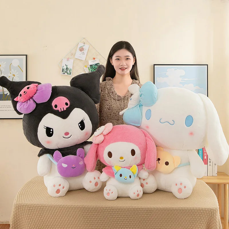 Kuromi Plushie 50cm My Melody Stuffed Animal Cinnamoroll Plush Toys Kawaii Sanrio Soft Doll Room Decor Kids Birthday Gifts