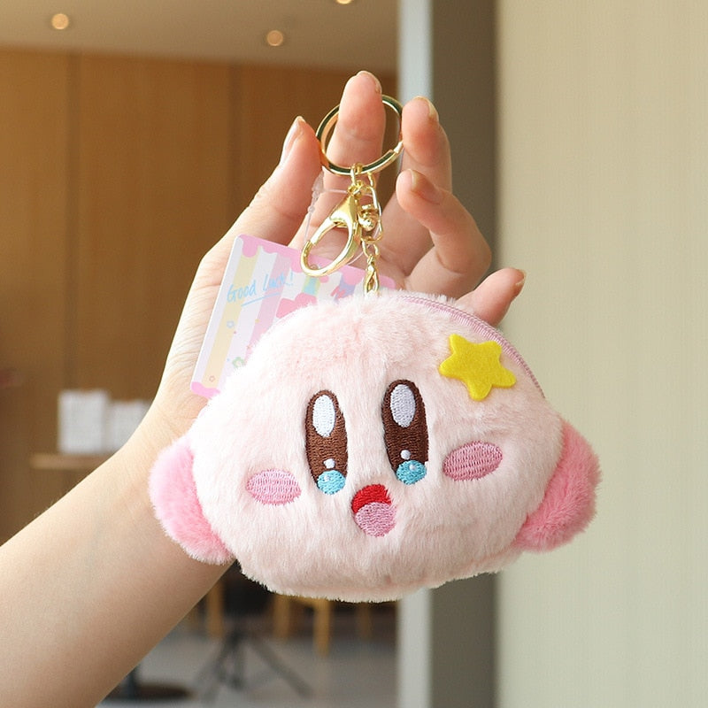 NEW Kawaii Anime Cartoon Star Kirby Plush Cosmetic Bag Cute Pink Plush Portable Storage Bag Coin Purse Girl&Child Holiday Gifts