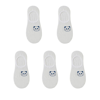 Women's cotton ankle socks, socks designed by rabbits, cows, hearts, warm and informal animals, 5 pairs of 10 pieces