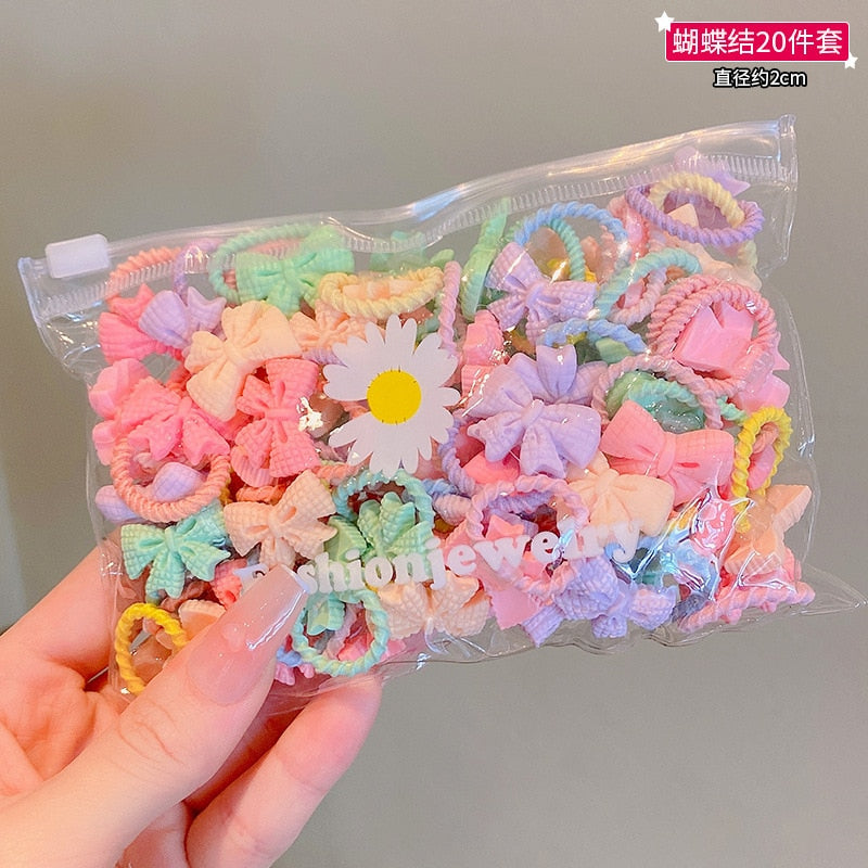 20/10Pcs Cute Rubber Bands for Children Will Not Harm Hair with Good Elasticity. Girl Baby Headbands and Curly Hair Accessories
