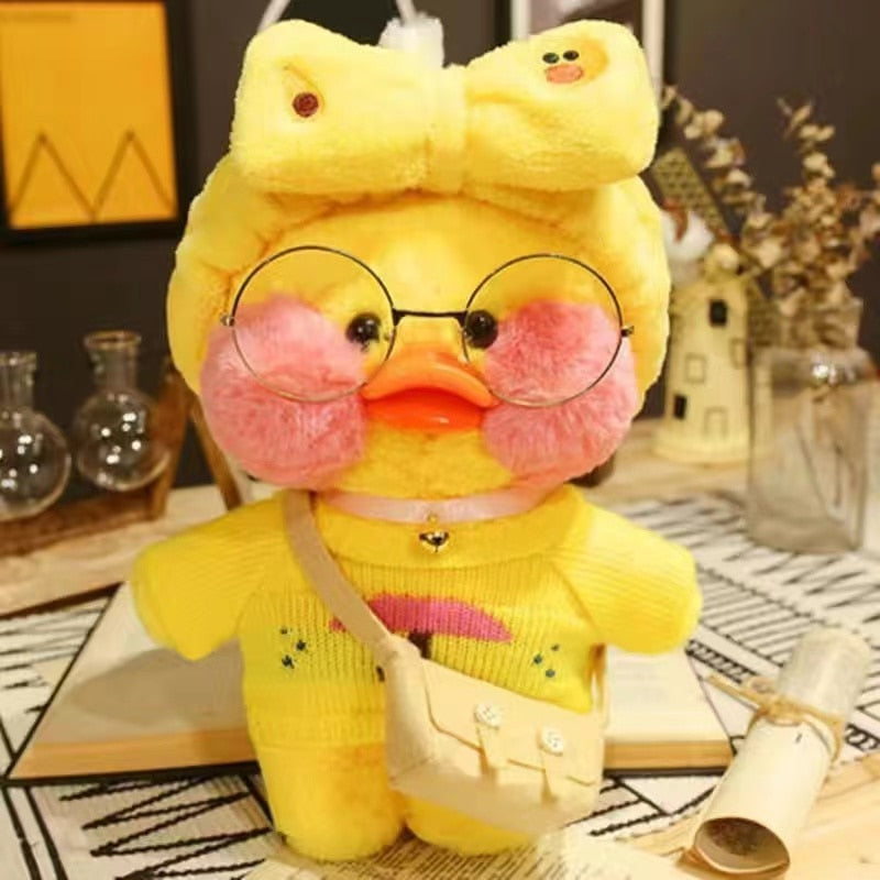 30CM Pink LaLafanfan Kawaii Cafe Mimi Yellow Duck Plush Toy Cute Stuffed Doll Soft Animal Dolls Kids Toys Birthday Gift for girl