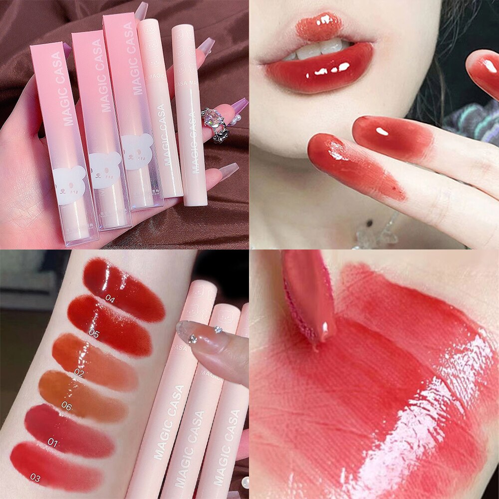 Mirror Water Lip Gloss Lasting Moisturizing Liquid Lipstick Waterproof Non-stick Cup Lip Tint Lip Glaze Korean Makeup Cosmetics