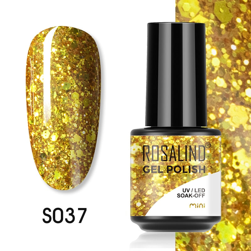 ROSALIND 7ML Gel Polish Glitter Nail Polish All For Nails Manicure Nails Art Base Top Coat UV Semi Permanent Gel Varnishes