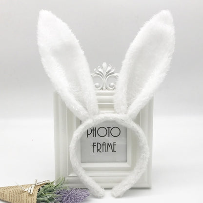 Cute Plush Bunny Ears Hair Bands Soft Rabbite Ears Easter Adult Headbands for Women Girls Anime Cosplay Party Hair Accessories
