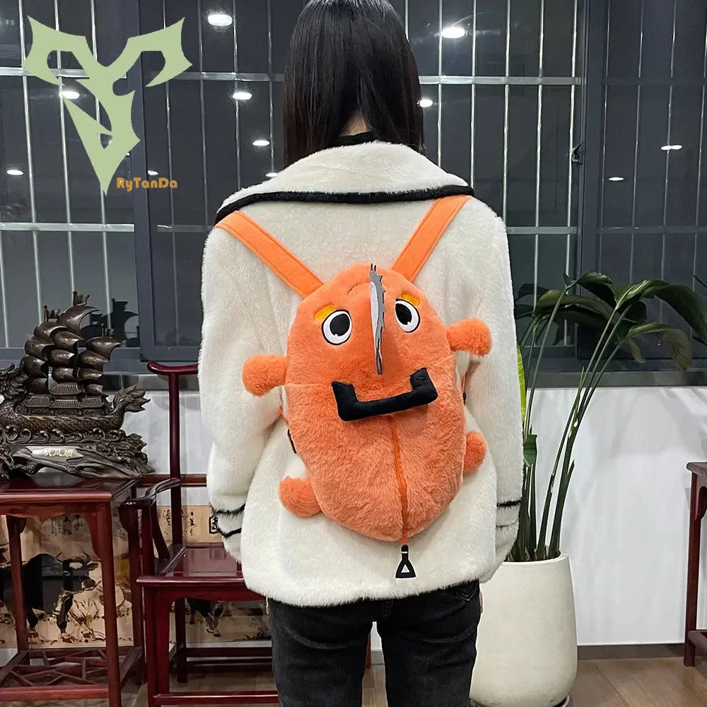 Pochita Plush Toy Backpack Chainsaw Chain Saw Man Cosplay Orange Dog Stuffed Doll Japan Anime Plushie Girlfriend Kids Gift