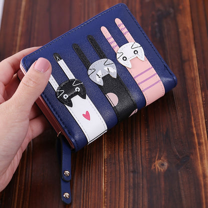 Women Cute Cat Wallet Small Zipper Girl Wallet Brand Designed Pu Leather Women Coin Purse Female Card Holder Wallet Billetera