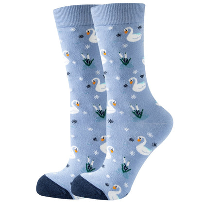 Cute Women Socks Cartoon Animal Food Fruit Socks  Kawaii Funny  Trendy Socks Happy Harajuku Casual Socks Autumn Spring Stocking