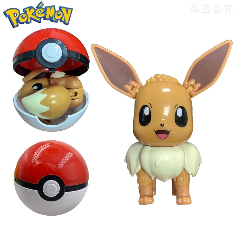 Poké Ball Catch & Battle Set: Pokémon Action Figures Pikachu Charizard Blastoise Venusaur Mewtwo Eevee Gyarados Collectible Toy Model Gift