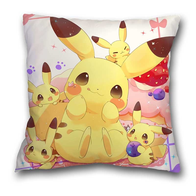 45x45cm Pokemon Cushion Cover Pikachu Meowth Poke Ball Charmander Kawaii Anime Pillowcase Anime Figure Decor Sofa Pillow Cover