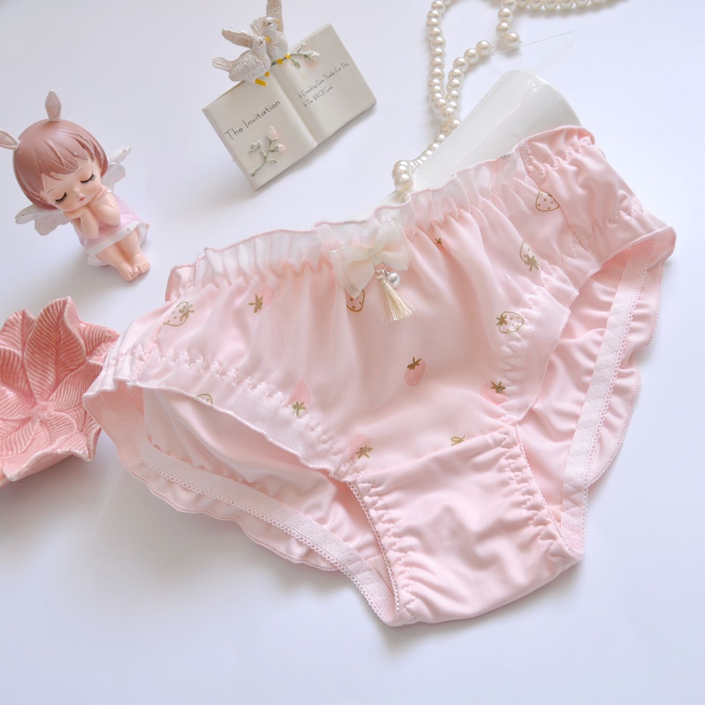 Cotton Ruffle Cute Lovely Sweety Girl Panties Bow Japanese Princess Style High Elasticity Breathable Women Underwear Breifs