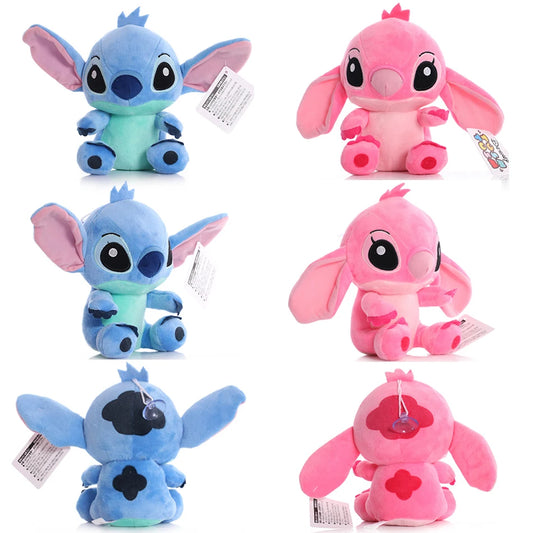 20cm Disney Anime Stitch Plush Stuffed Kawaii Toys TV Same Paragraph Role Pendant Doll Kids Birthday Gifts Couple Models