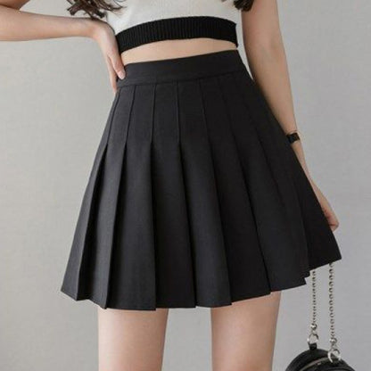 Spring Summer Korean Skirt Shorts Women High Waist Mini Skirt School Short Pleated Kawaii Japanese Pink Skirt Female