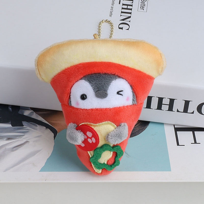 Kawaii Plush Keychain Bag Charm Cartoon Cute Mini Penguin Stuffed Animal Plushies Soft Doll Car Trinket Key Chain Women Girls Keyring Kids Birthday Gifts