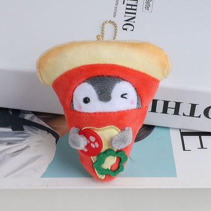 Kawaii Plush Keychain Bag Charm Cartoon Cute Mini Penguin Stuffed Animal Plushies Soft Doll Car Trinket Key Chain Women Girls Keyring Kids Birthday Gifts