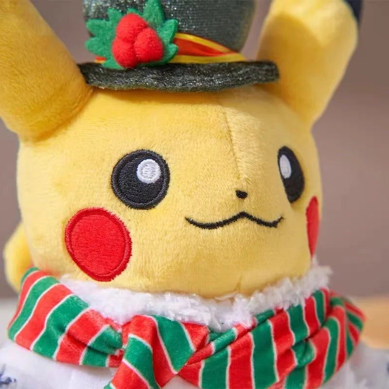 25cm Pokemon Limited Edition Warm Christmas Gift Bell Elk Fire Dragon Anime Pikachu Plush Doll Plush child Toy Holiday Souvenirs