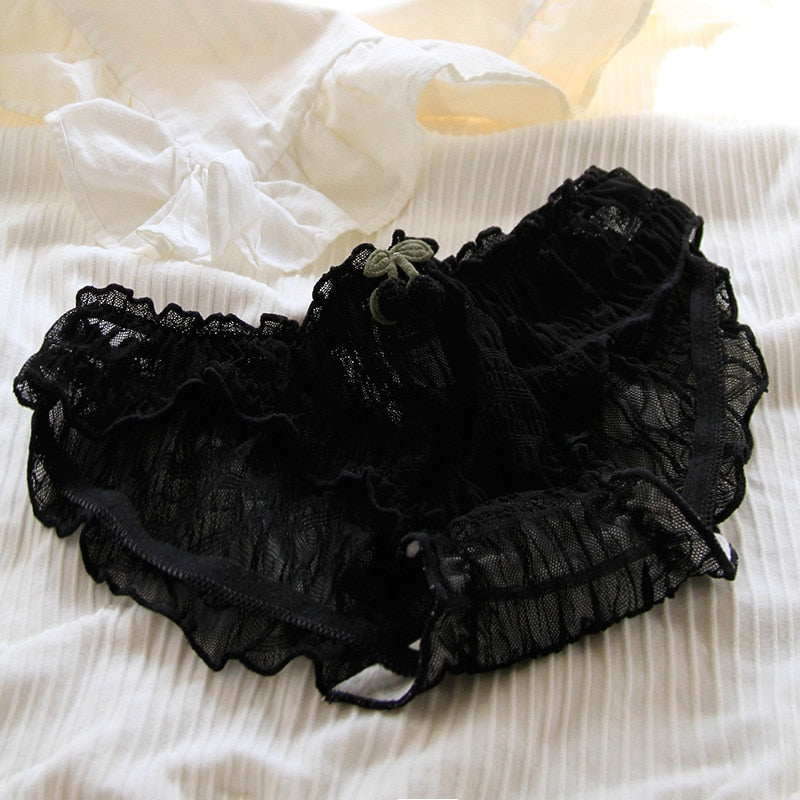 M-XL Women's Underwear Panty Cute Girls' Wool Ball Briefs Med Waist Seamless Underpants Lace Panties Female Lingerie