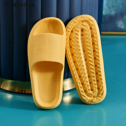 Women Slippers Beach Slides Cartoon Bear Flip Flops Men's Thick Sole Indoor Bathroom Anti-Slip Shoes Summer Couple Sandals