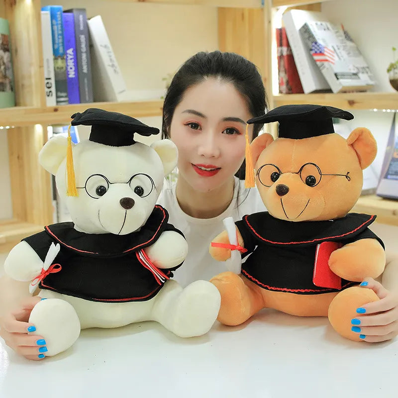 Graduation Bear 18cm Teddy Bear Plush Toy Hat Book Dr. Doctor Stuffed Animal Congratulations Graduation Gifts