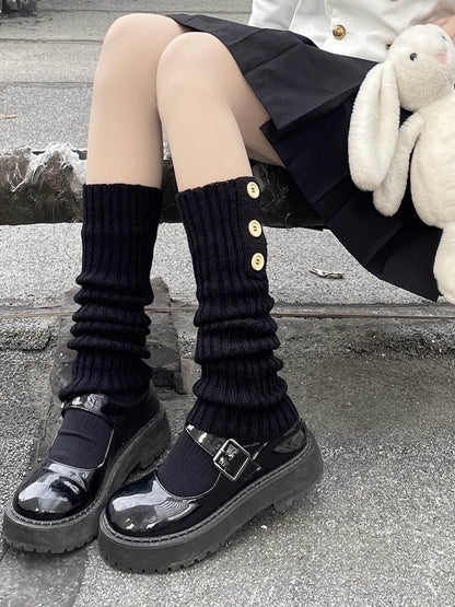 Gothic Women's Striped Leg Warmers Lolita Long Socks Knitted Leggings Japanese Sweets Winter Socks Kawaii Arm Ankle Warmers