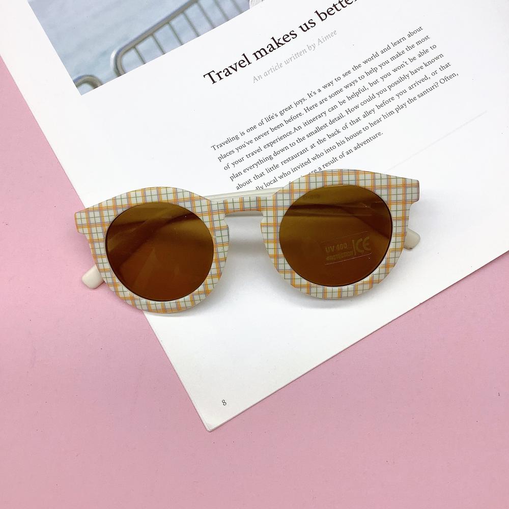 New Fashion Children's Sunglasses Infant's Retro Solid Color Ultraviolet-proof Round Convenience Glasses Eyeglass For Kids