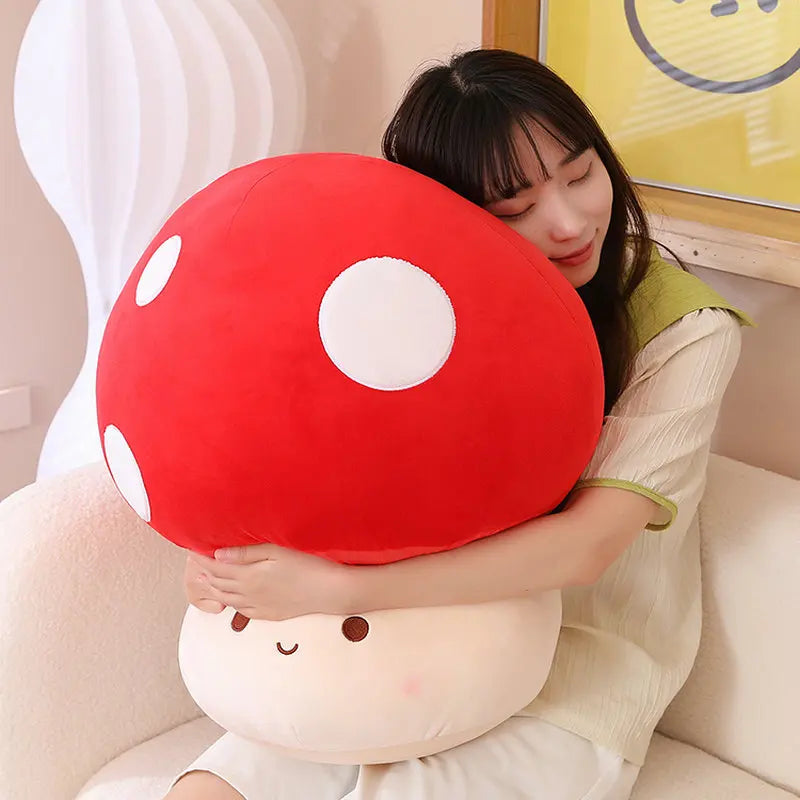 Mushroom Plushie Stuffed Red Big Plush Sofa Decor Plant Super Mario Bros Toy Creative Dried Throw Pillow for Kids