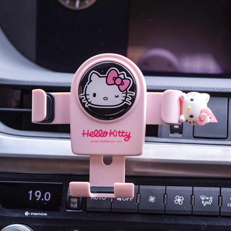 Kawaii Hello Kitty Y2K Sanrio Car Mobile Phone Bracket Cute Creative Cars Navigationgravity Holder Decoration Accessories Gifts