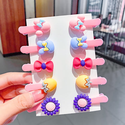 10PCS/Set New Girls Cute Cartoon Ice Cream Unicorn Hair Clips Kids Lovely Hairpins Headband Barrettes Fashion Hair Accessories