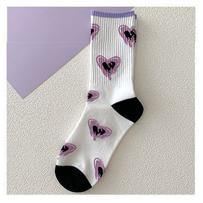 Love Cotton Socks Korean Harajuku English Letter Embroidery Kawaii Funny Socks Hip Hop Happy Skateboarding Team Sokken Socks