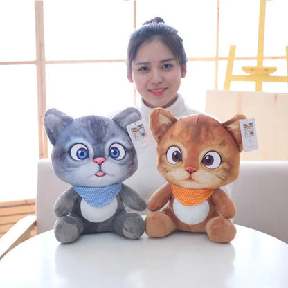 New Arrive 20cm Soft 3D Simulation Stuffed Cat Plush Toys Double-side Seat Sofa Pillow Cushion