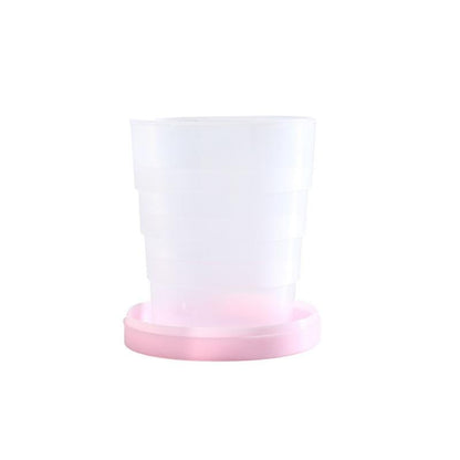 100ML Folding Cup With Lid Portable Reusable Plastic Water Cup Cartoon Collapsible Mouthwash Cup Travel Outdoor Drinking Cup
