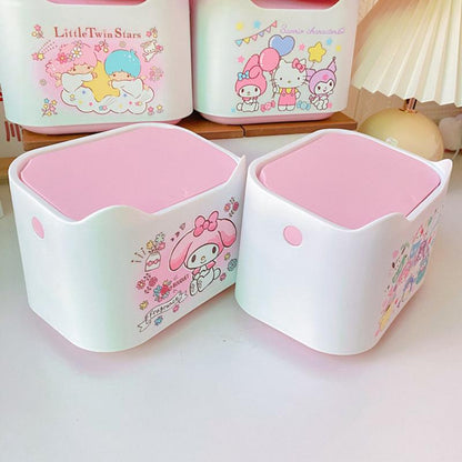 Sanrio Kawaii Anime My Melody Cute Cartoon Kuromi Little Twin Star Girly Heart Personality Desktop Trash Can Toy for Girls