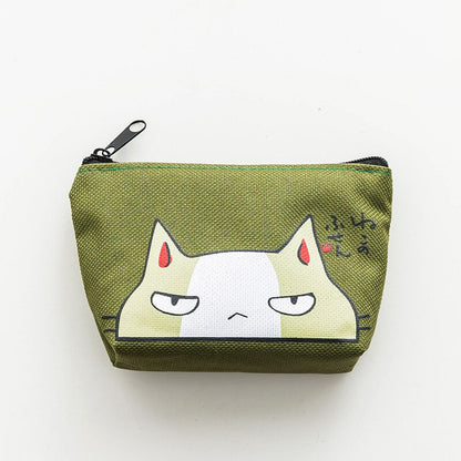 Canvas Cotton Coin Bag Pure Zipper Cartoon Cute Cat Coin Key Bag Money Pocket Women Men Coin Purse Small Wallet Kid