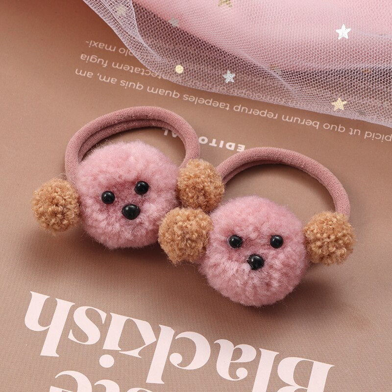 2Pcs New Cartoon Animals Hair bands Girls Nylon Elastic Rubber Band Hair Ring Headbands Cute Kids Headwear Hair accessories Gift