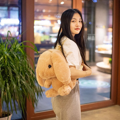 Kawaii Plush Rabbit Long Ear Bunny Bag Plushie Doll Plush Toys Children Backpack for Girls Kids