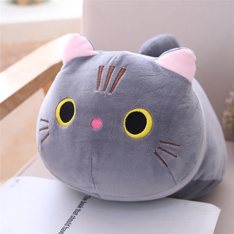 Plushies 25/100cm Cute Soft Cat Plushies Pillow Sofa Plush Cushion Kawaii Toy Stuffed Cartoon Animal Doll for Kids Baby Girls Lovely Gift