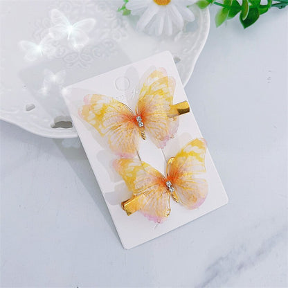 2PCS New Fashion Temperament Butterfly Baby Girls Hairpins Cute Hair Clips Kids Headwear Children Hair Accessories