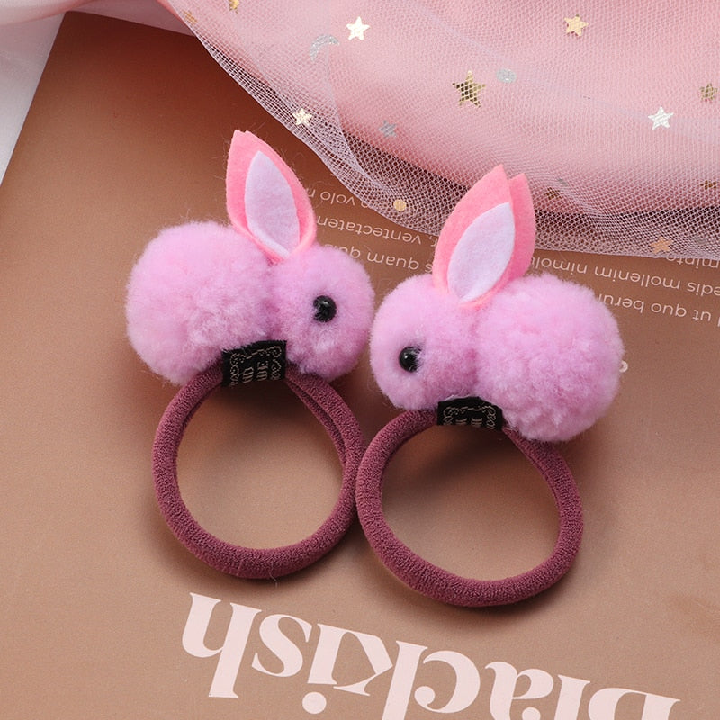 2Pcs New Cartoon Animals Hair bands Girls Nylon Elastic Rubber Band Hair Ring Headbands Cute Kids Headwear Hair accessories Gift