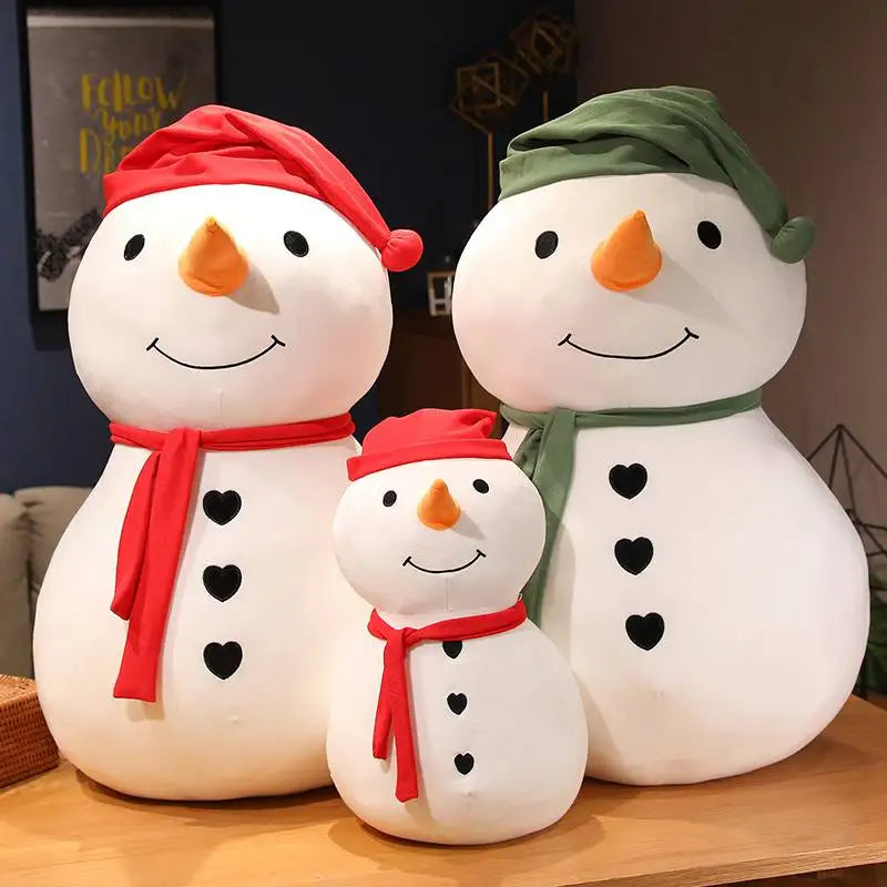 30cm-80CM Cute Cartoon Big Giant White Snowman Plush Toy Soft Stuffed Pillow Dolls Winter Christmas Home Decor Gifts For Children