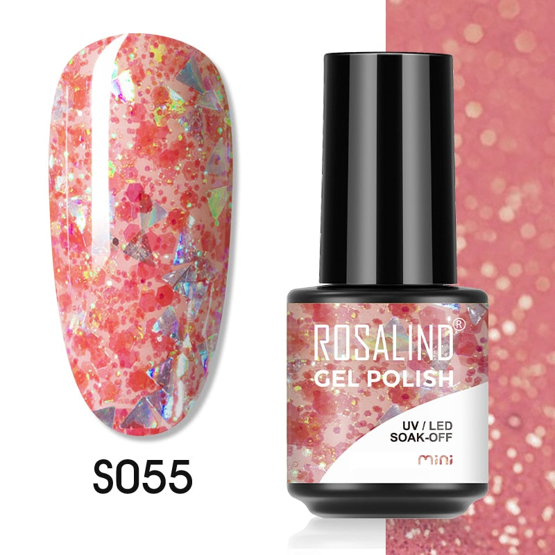 ROSALIND 7ML Gel Polish Glitter Nail Polish All For Nails Manicure Nails Art Base Top Coat UV Semi Permanent Gel Varnishes