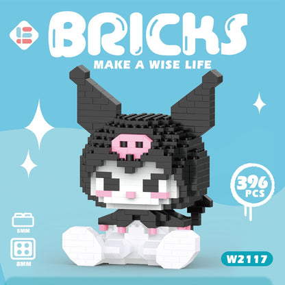 Hello Kitty Building Block Assembled Toys Decorative Ornament Sanrio Anime Figure Kuromi Model My Melody Children's Puzzle Gift