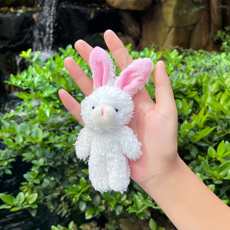 12cm Cute Blush Teddy Bear Plush Toys Cartoon Rabbit Bunny Plushies Stuffed Animal Dolls Keychain Pendant Girl Small Gift Wholesale