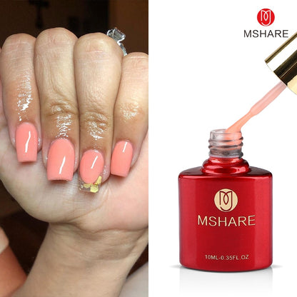 MSHARE Milky White Builder Nail Extension Gel in A Bottle 10ml Self leveling Nails Quick Building Clear Pink UV Led Gel