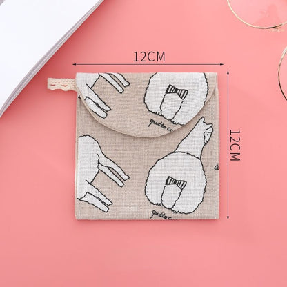 Women Tampon Storage Bag Cute Waterproof Sanitary Pad Organizer Bag Lipstick Key Earphone Data Cables Coin Purse Storage Bag
