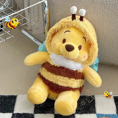 Winnie The Pooh Plush Toy Disney Bee Teddy Bear Stuffed Animal Plushies Kawaii Pillow Buddy Soft Doll Children Kids Gift