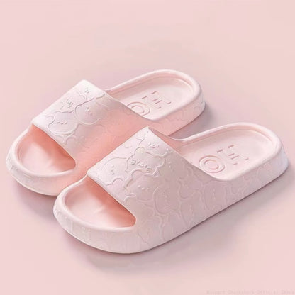 Cute Cat Print Women Slippers Home Indoor Slides Men Women Flat Slippers Cartoon Non-Slip Outdoor Beach Slides Shoes Shower