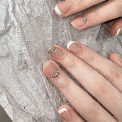 24pcs Wearable Pink Press On Fake Nails Tips With Glue false nails design Butterfly Lovely Girl false nails With Wearing Tools