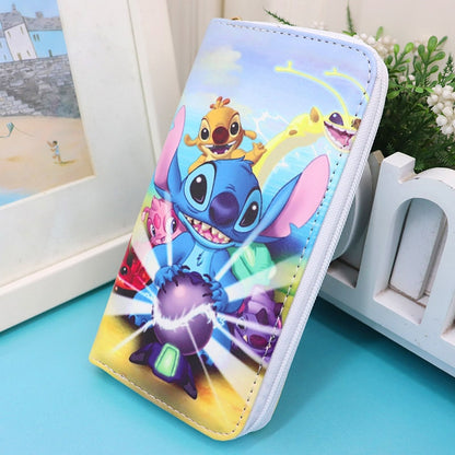 New Disney Women Wallet Stitch Cartoons Long PU Coin Purse Bag for Phone Card Holder Cute Printing Fashion Money Clip Clutch Bag