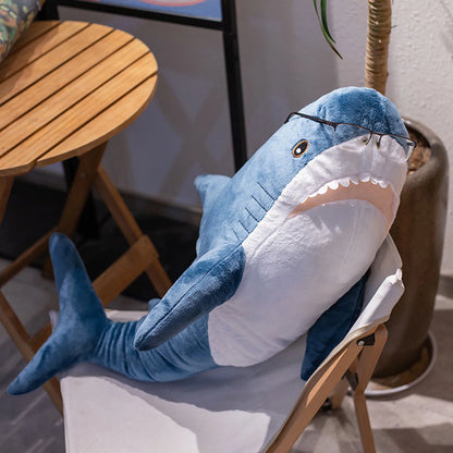 Giant Shark Plushy Toy Plush Soft Stuffed Animal Pillow Big Plushie Cute Blue Shark Doll for Birthday Gifts Doll Gift For Children