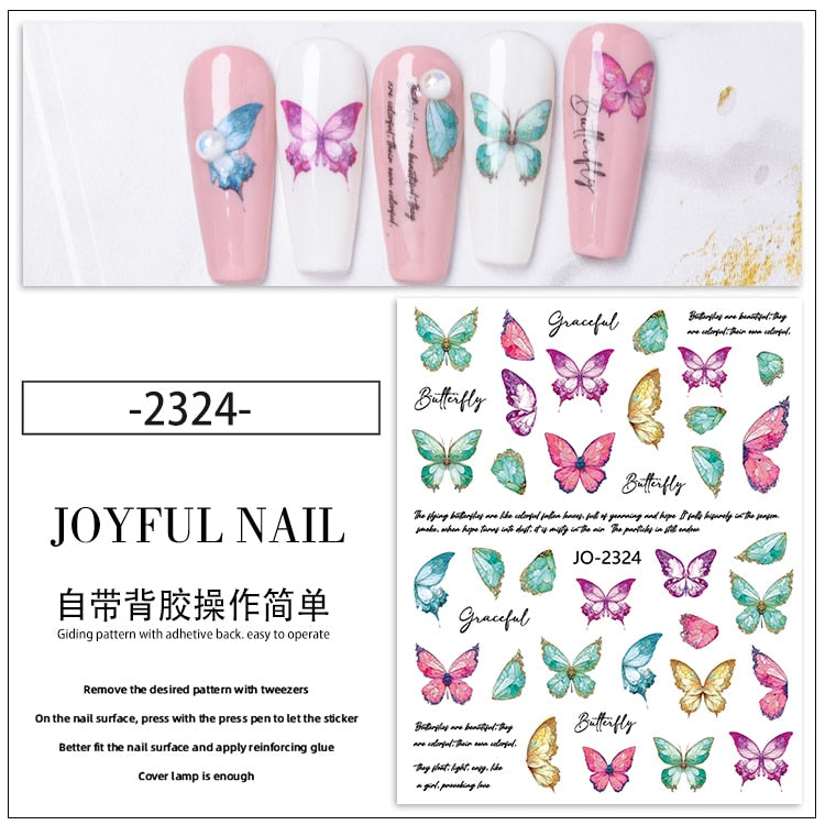 1Sheet Korean White Cloud Blue Nail Art Sticker 3D Star Moon Decal Pure Twilight Self-adhesive Manicure Slider Accessories RE#53