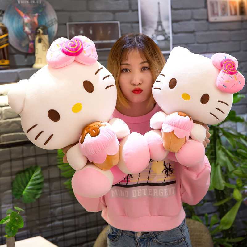 Hello Kitty Kawaii Plush Toys Dolls Ice Cream Soft Stuffed Pillow Anime Animal Decor Christmas Gift Plushies For Girl Gifts Kids